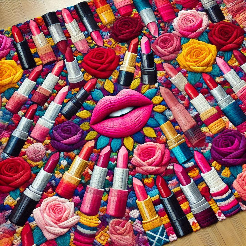 Matting with women's lipstick